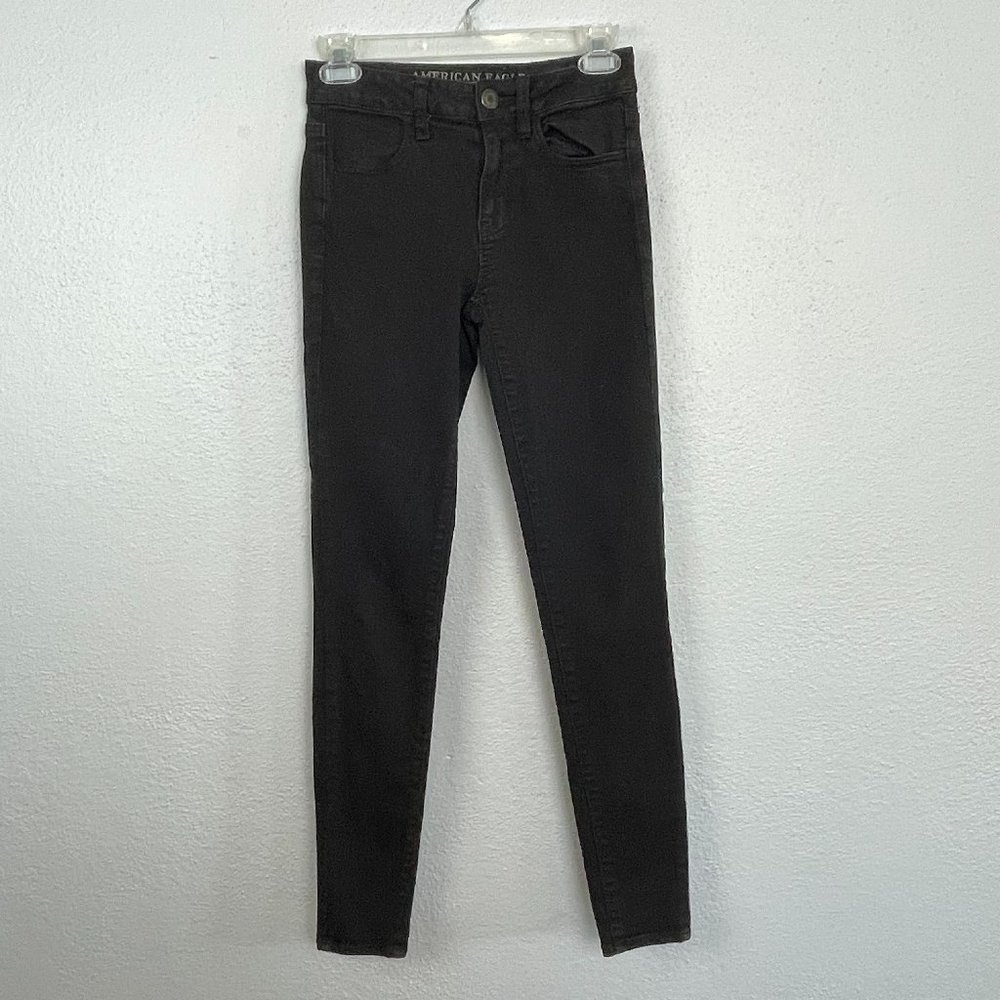 American Eagle Women's Black Wash Super Stretch Hi Rise Jegging